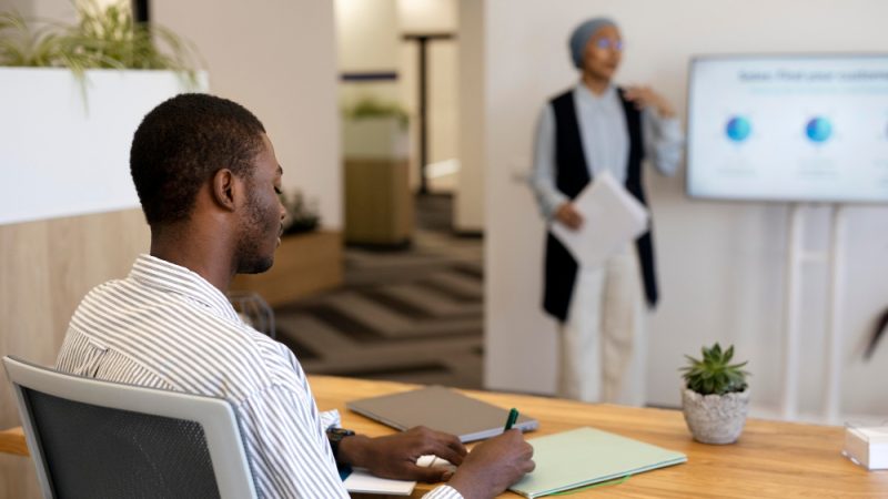 man-participation-training-after-being-hired-his-new-office-job